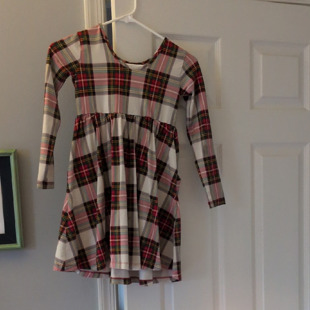 Hanna Andersson Plaid Kids Formal Dress - Red, Green, White